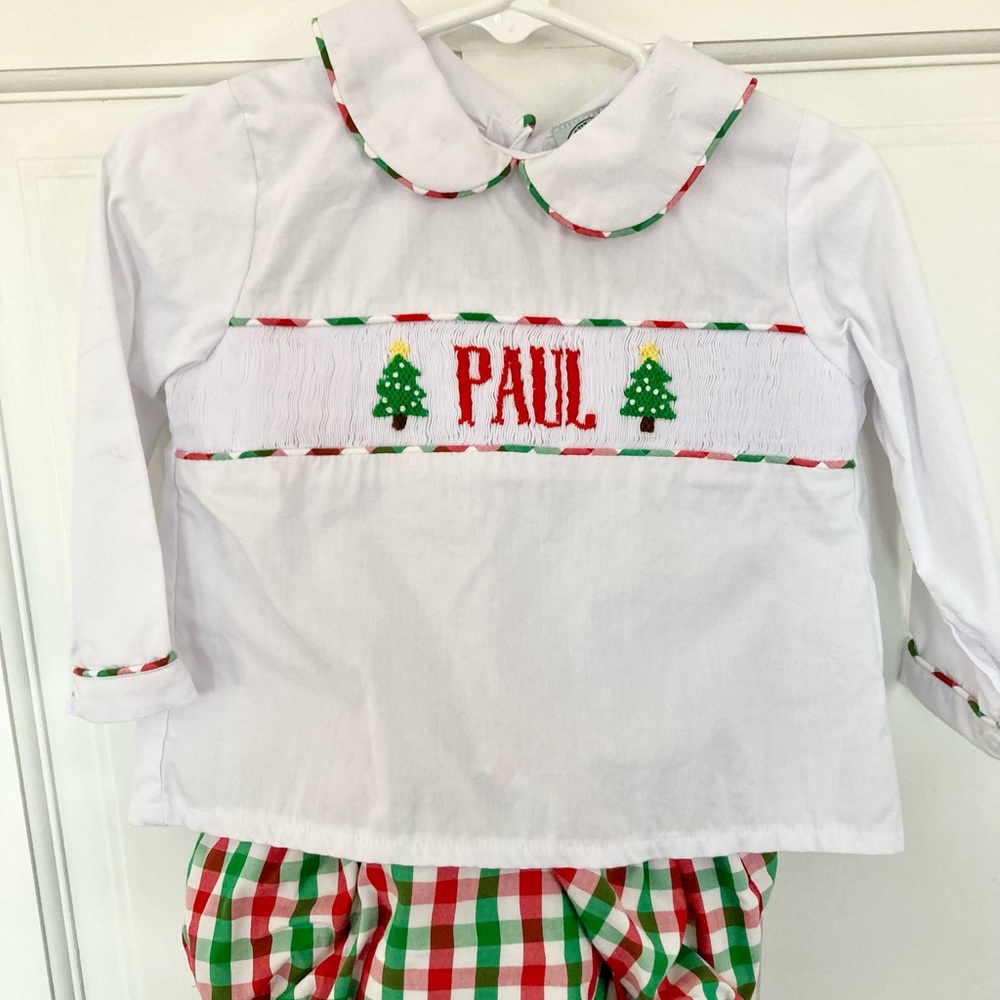 Smocked Christmas outfit